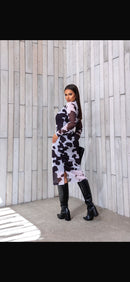 Vestido Manga Longa Tule Forrado luxo