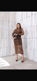 Vestido Manga Longa Tule Forrado luxo